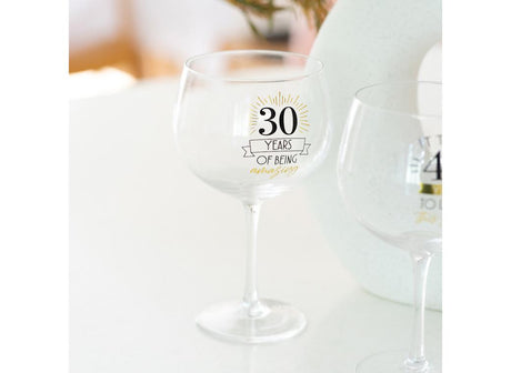 30th Birthday Balloon Glass