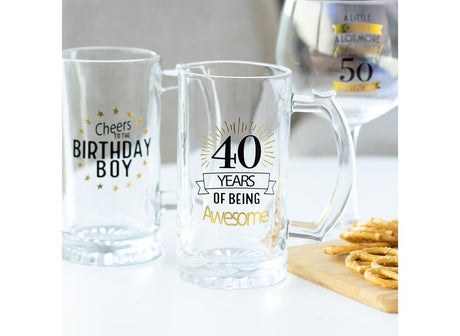 40th Birthday Beer Glass