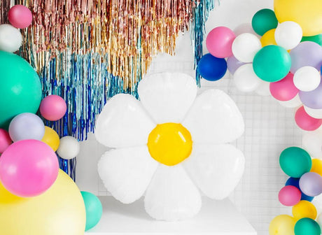 White Daisy Shape Foil Balloon