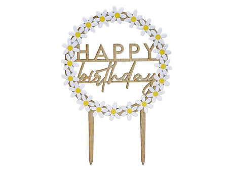 Ditsy Daisy Happy Birthday Cake Topper