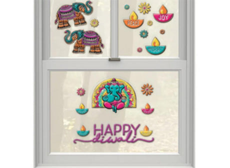 Diwali Foil Embossed Window Decals