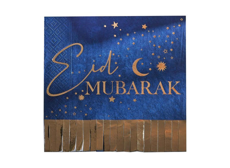 Eid Mubarak Fringe Napkins 16pk