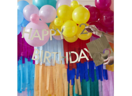 Customisable Gold Happy Birthday Banner