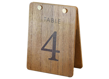 Rustic Romance Wooden Tent Table Numbers