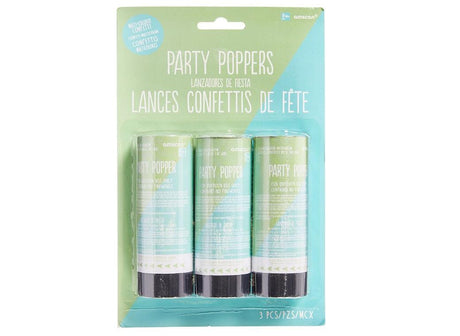 Shimmering Party Confetti Poppers 3pk