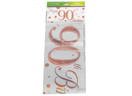 Sparkling Fizz Happy 90th Birthday Banner