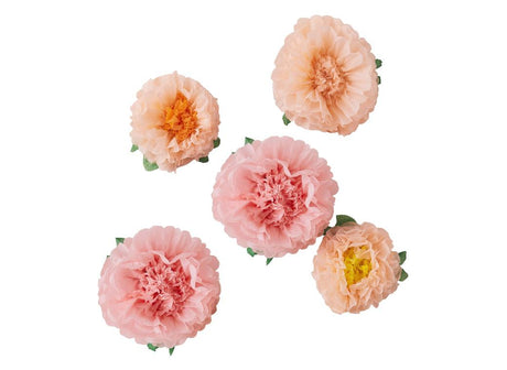 Tissue Pom Pom Flowers 5pk