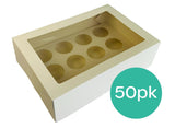 White Cupcake Box 4in 12-Hole 50pk