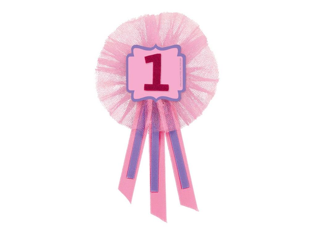 1st Birthday Award Ribbon - Pink