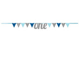 1st Birthday Glitter Banner - Blue