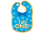 1st Birthday Blue Fabric Bib