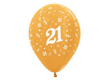 21st Birthday Balloons - Gold