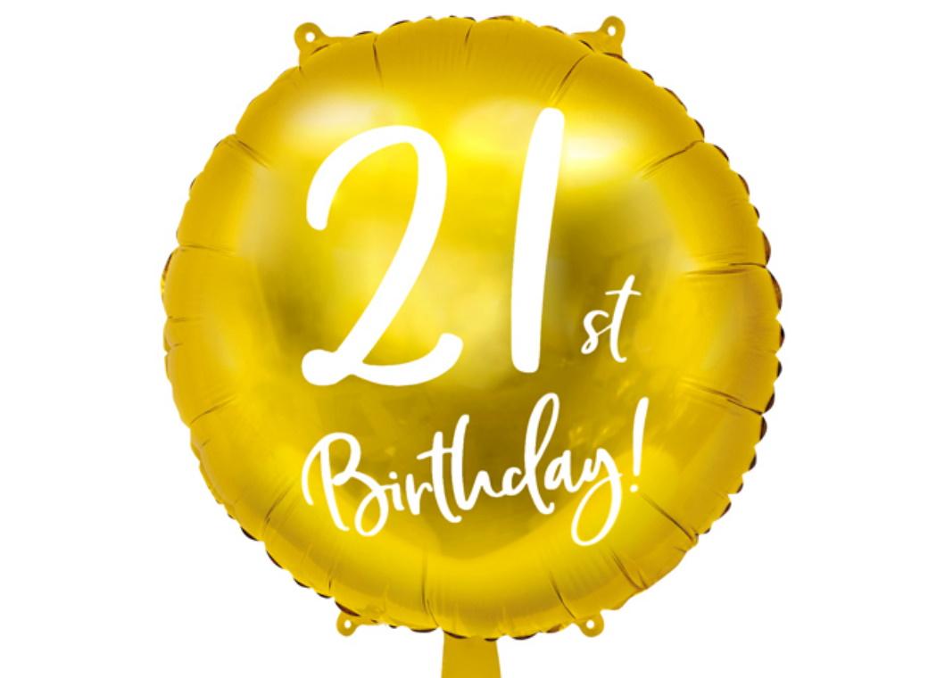 21st Birthday Gold Foil Balloon