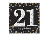 Sparkling 21st Birthday Lunch Napkins 16pk