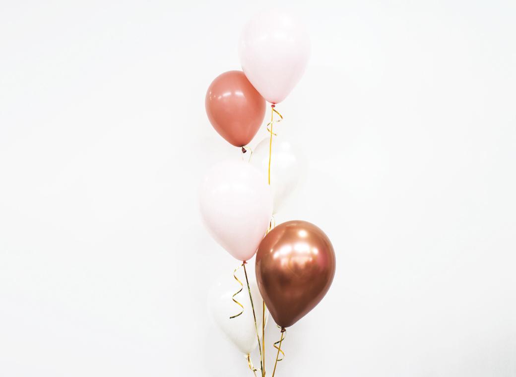 Plain Balloon Mix - Blushing Rose 6pk