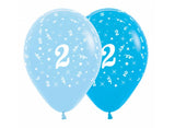 2nd Birthday Balloons - Blue 6pk