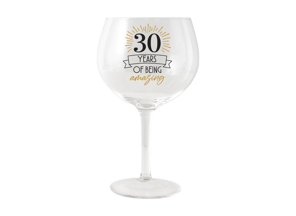 30th Birthday Balloon Glass