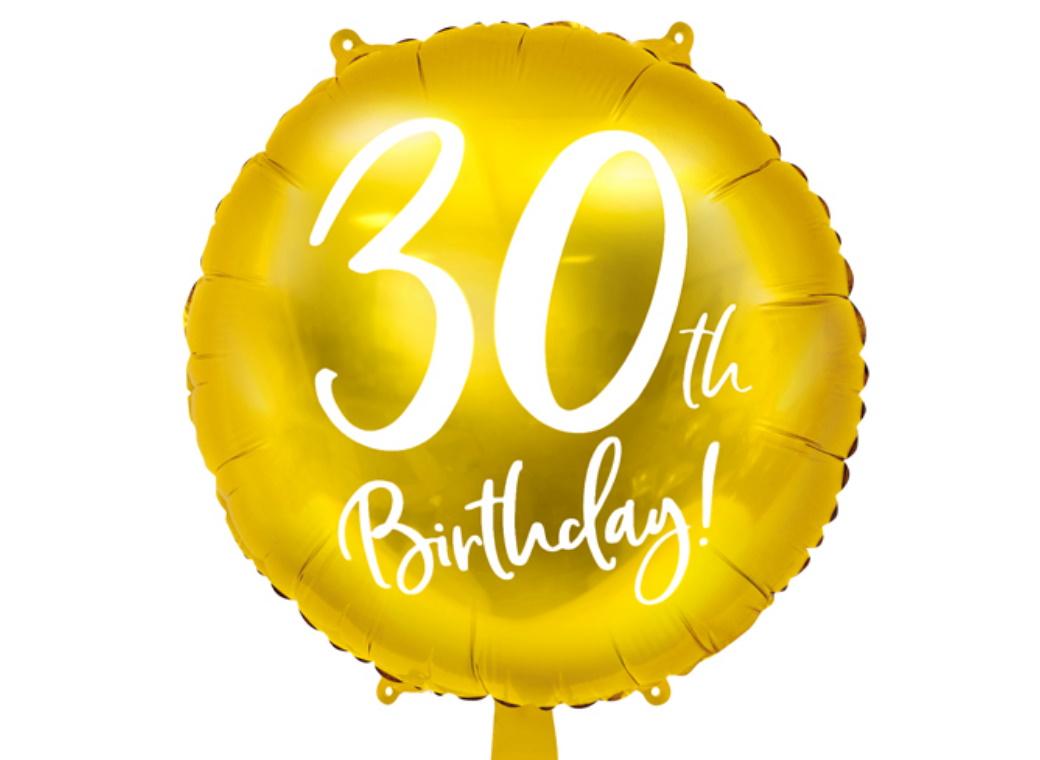 30th Birthday Gold Foil Balloon