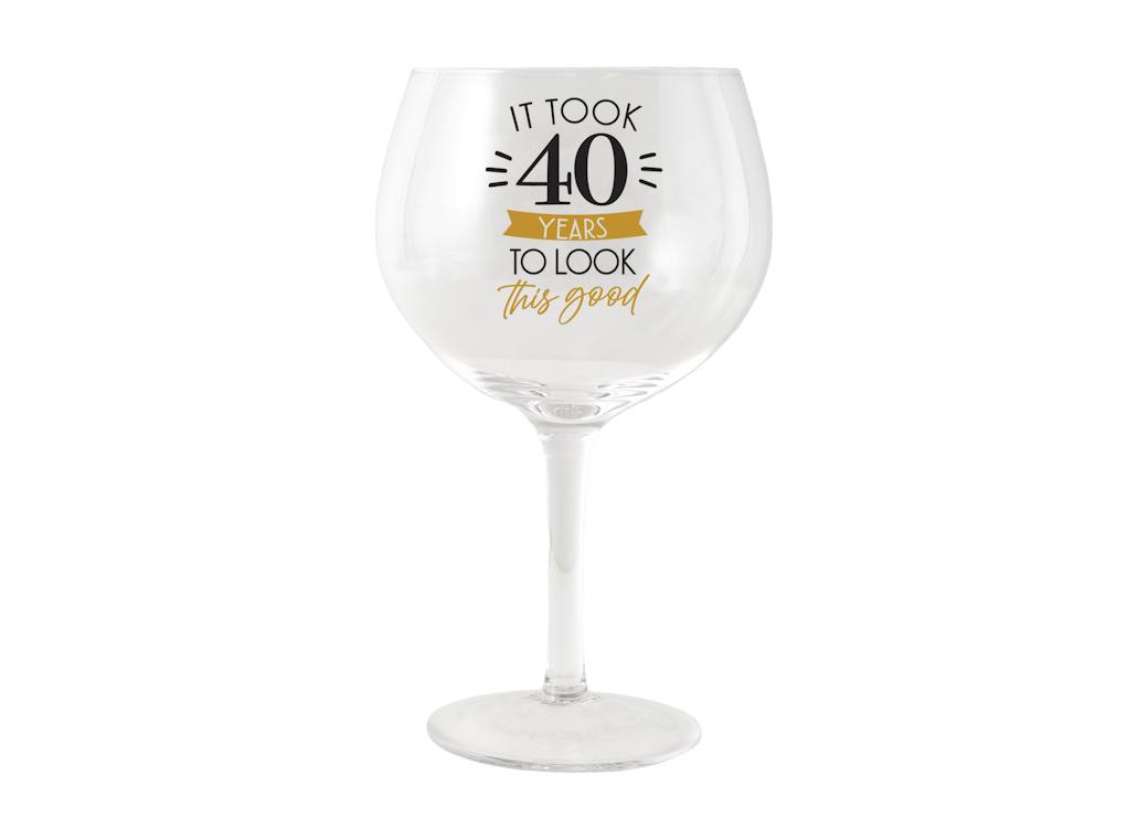 40th Birthday Balloon Glass