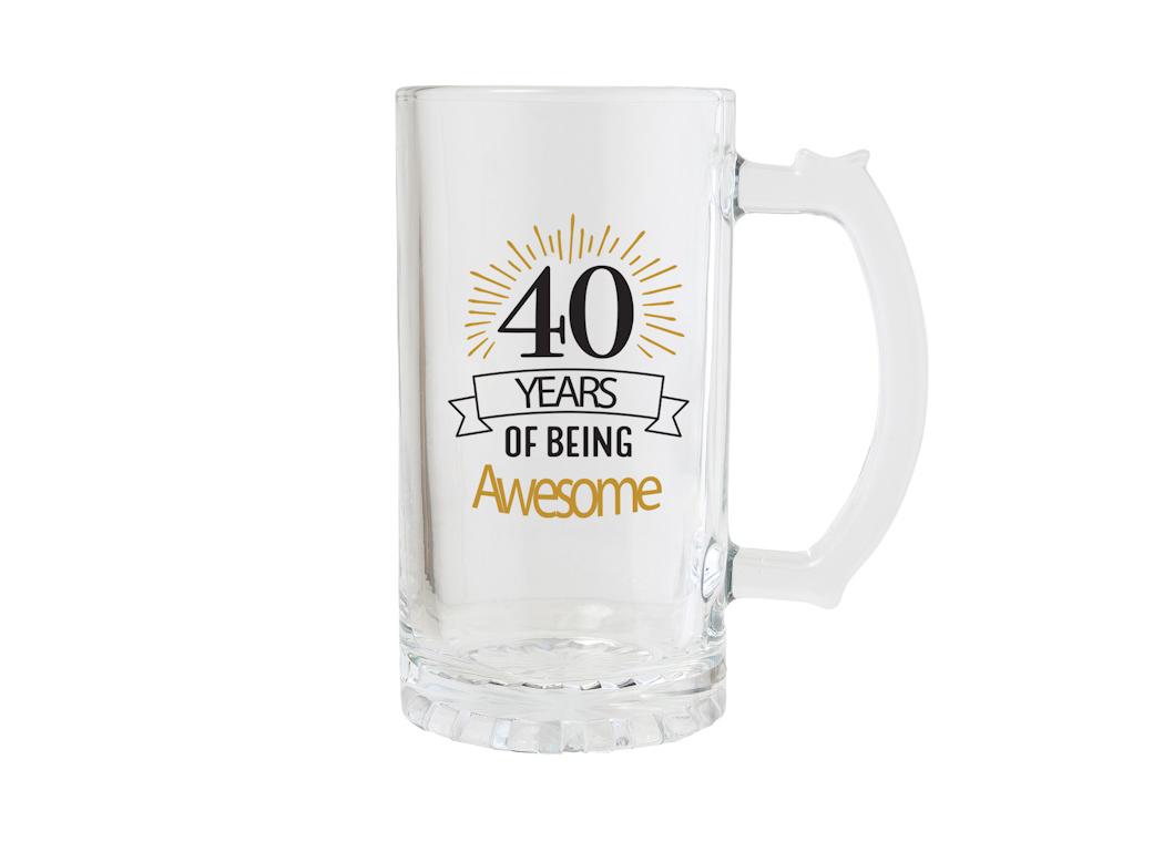 40th Birthday Beer Glass