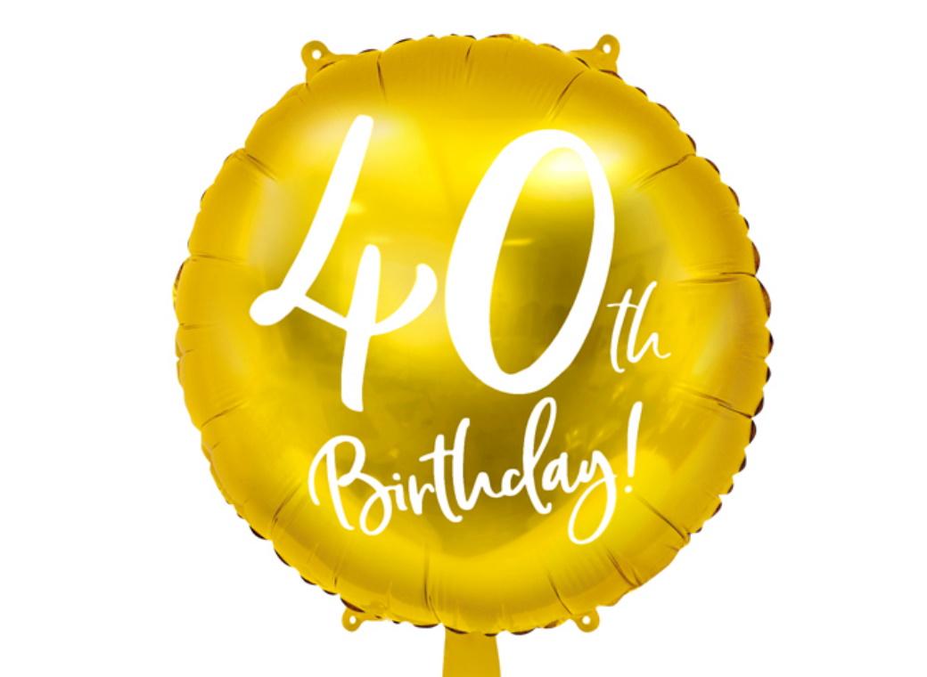 40th Birthday Gold Foil Balloon