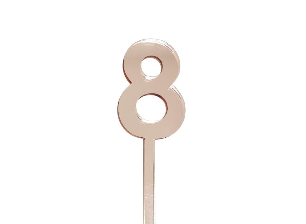 4.5cm Acrylic Number 8 - Rose Gold