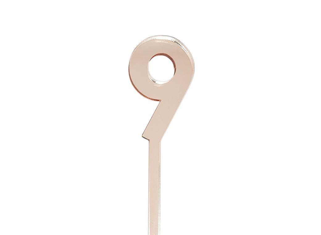 4.5cm Acrylic Number 9 - Rose Gold