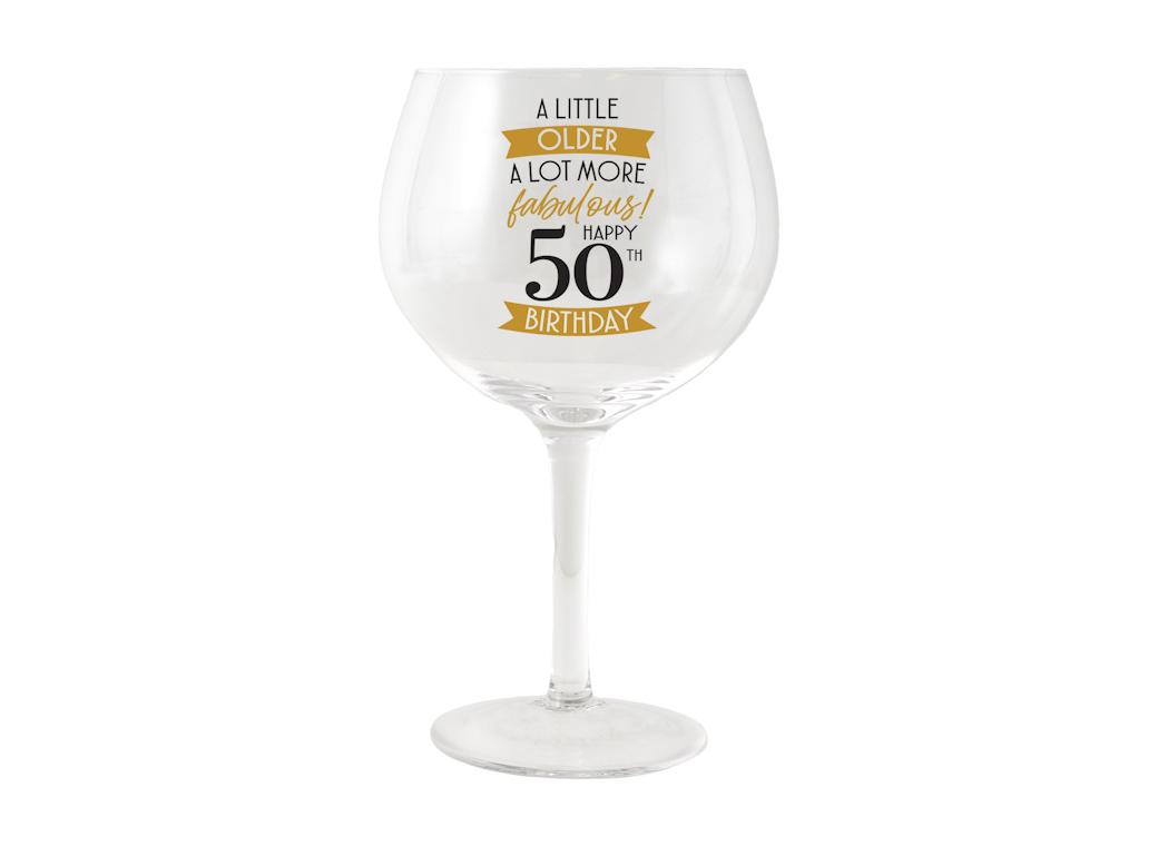 50th Birthday Balloon Glass