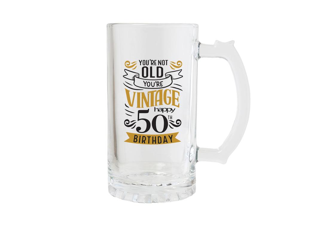 50th Birthday Beer Glass