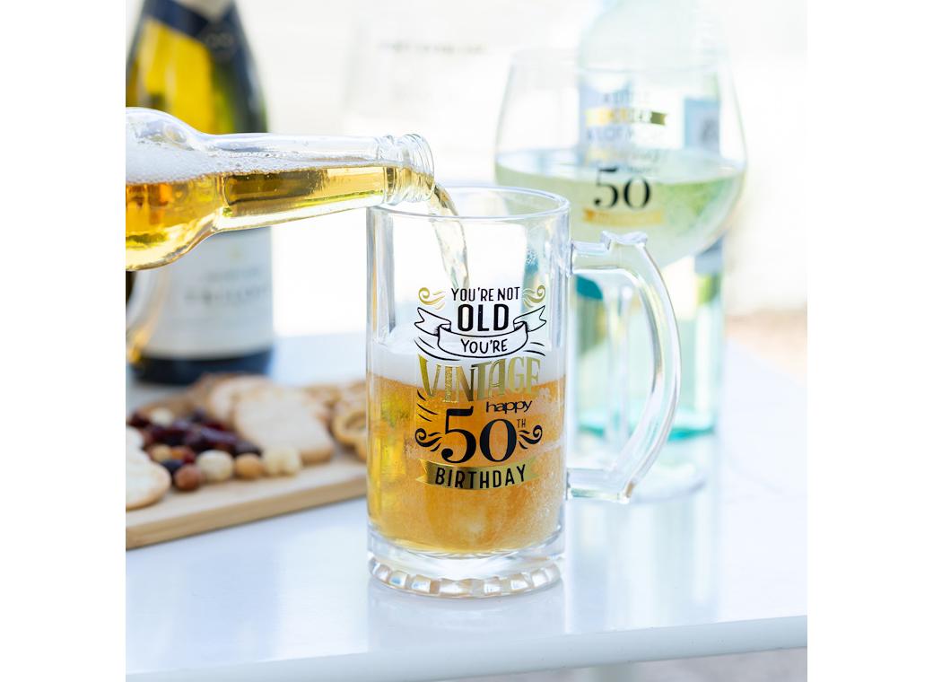 50th Birthday Beer Glass