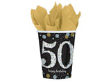 Sparkling 50th Birthday Cups 8pk