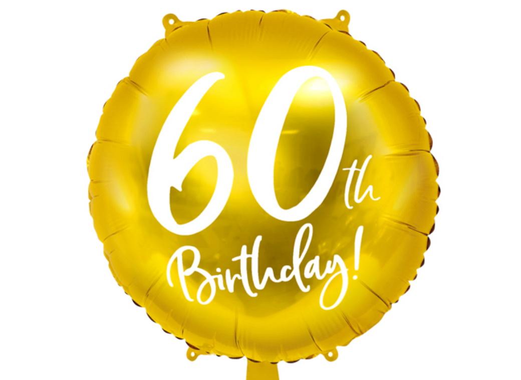 60th Birthday Gold Foil Balloon