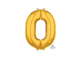 66cm Gold Number Balloon - 0