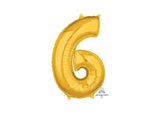 66cm Gold Number Balloon - 6