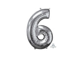 66cm Silver Number Balloon - 6