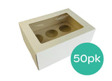 White Cupcake Box 4in 6-Hole 50pk