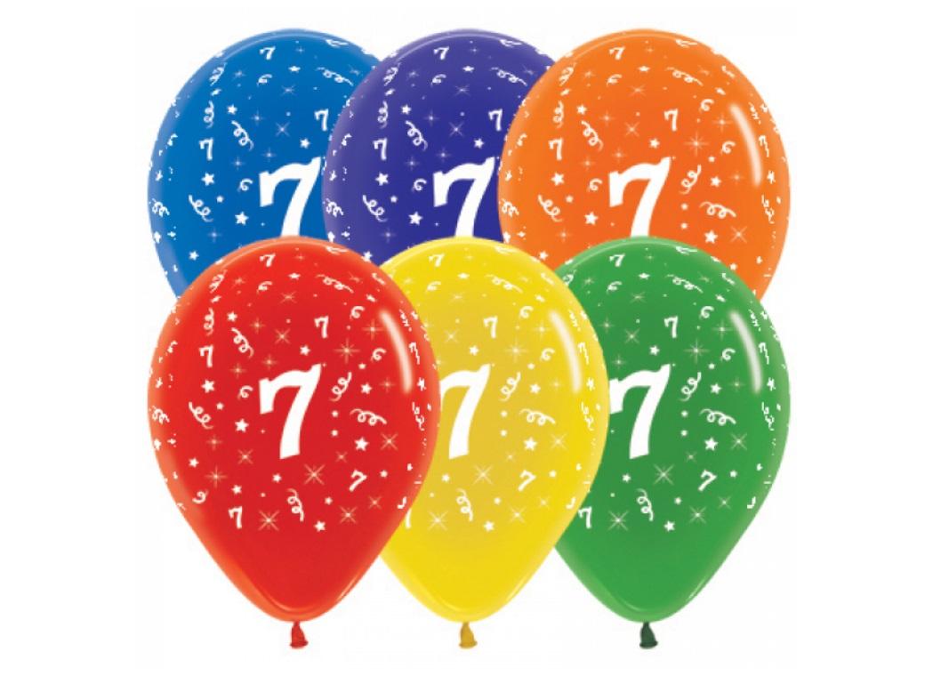 7th Birthday Balloon - Crystal