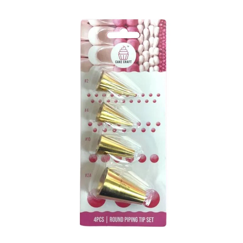 Cake Craft 4pce Round Piping Tip Set