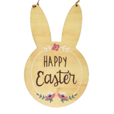 Easter Bunny Hanging Wooden Sign