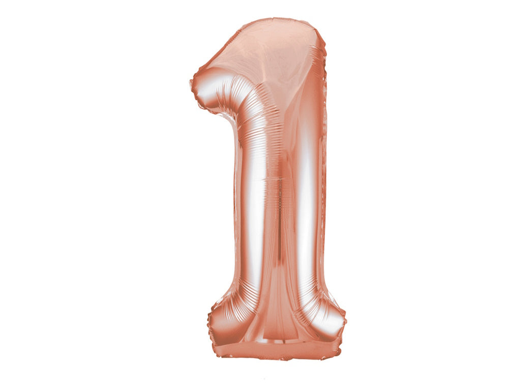 Giant Rose Gold Number Foil Balloon - 1