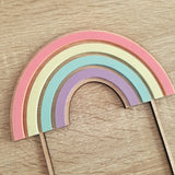 Pastel Rainbow Cake Topper