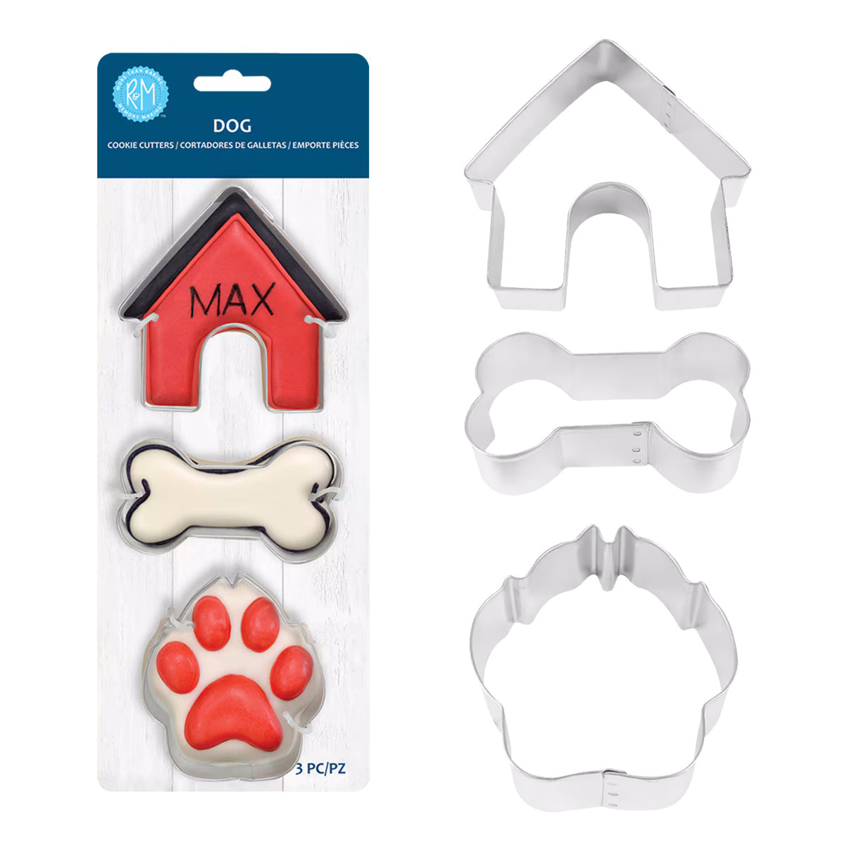 Stainless Steel Dog Cookie Cutter Set