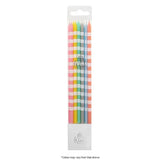 Tall Pastel Candles with Stripes 12pk