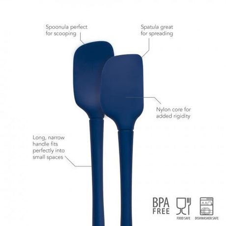 Tovolo Flex-core Silicone Mini Spatula & Spoonula - Indigo