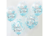 About to Pop Blue Confetti Balloons 5pk