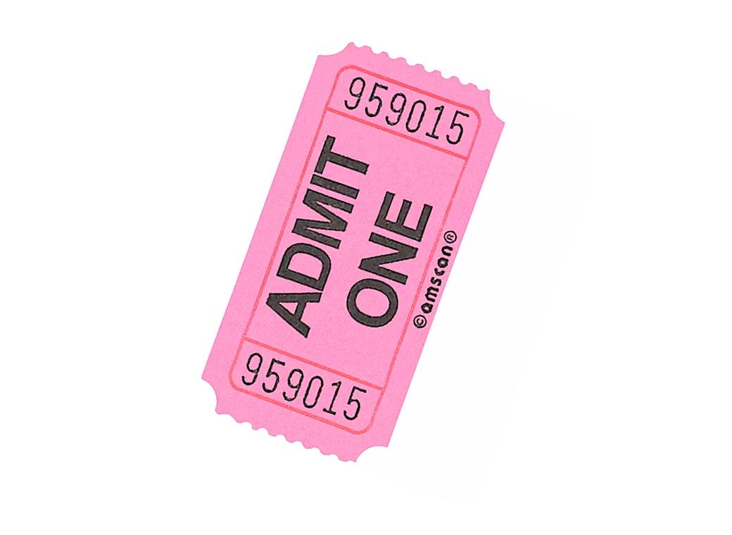 Admit One Tickets 100pk - Pink