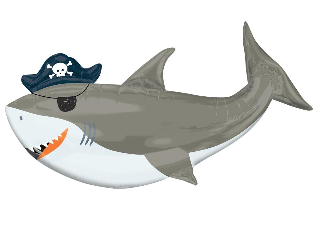 Ahoy Pirate Shark SuperShape Foil Balloon