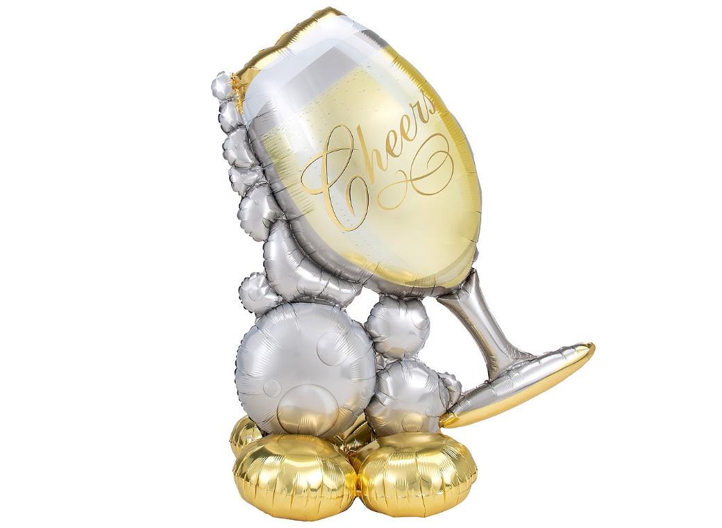 AirLoonz Bubbly Wine Glass Foil Balloon