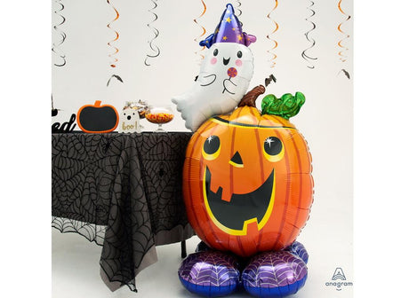 AirLoonz Ghost & Pumpkin Foil Balloon