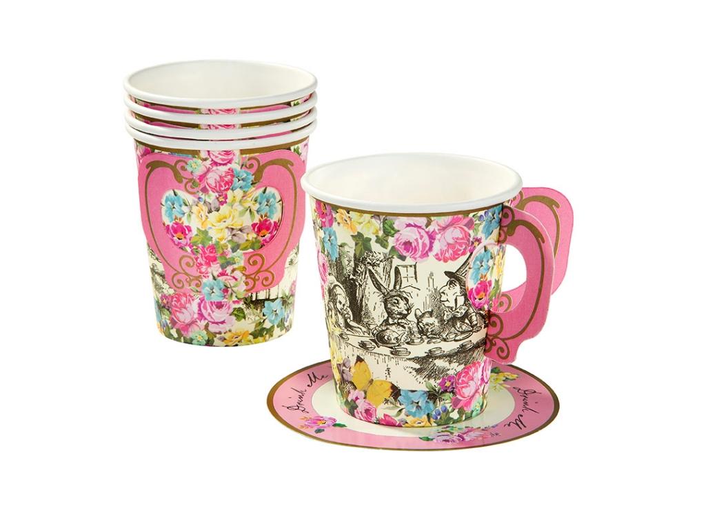 Truly Alice Whimsical Cups & Saucers